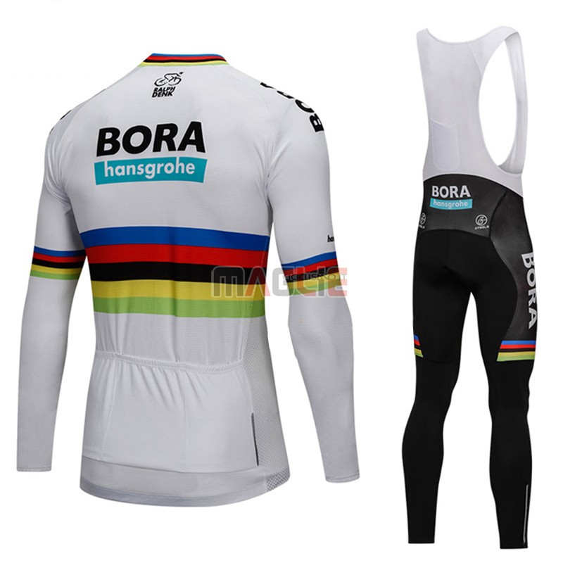 Maglia UCI Mondo Campione Bora Manica Lunga 2018 Bianco